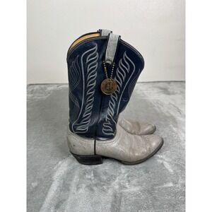 Tony Lama Blue Leather Cowboys Boots Men's Size 11B